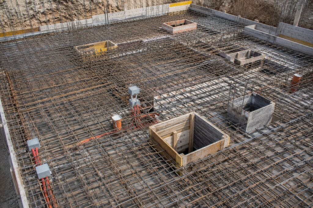 Pincefödém vasalása és áttörések előkészítése betonozás előtt